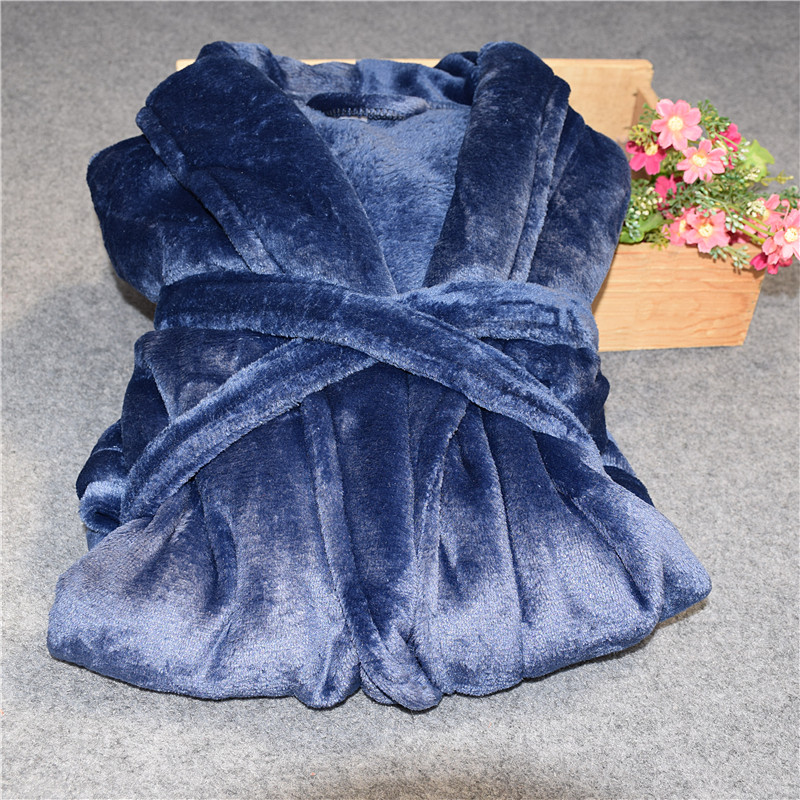 Xuất khẩu mới sang Châu Âu và Hoa Kỳ Flannel Mùa thu và mùa đông Cặp đôi áo choàng dài tay màu dài áo choàng liền thân áo choàng 10-1 đồ ngủ nữ quần áo ngắn