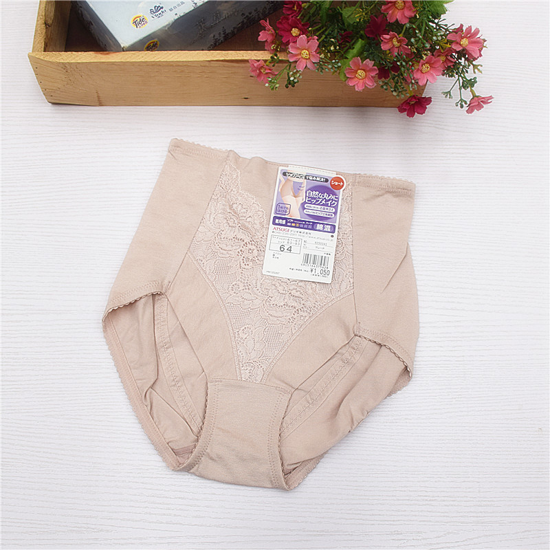 Mới xuất khẩu Nhật Bản Mẫu nữ chính Thiết kế ba chiều Tóm tắt bụng Đồ lót cạp cao Quần ren 6-1 quan lot