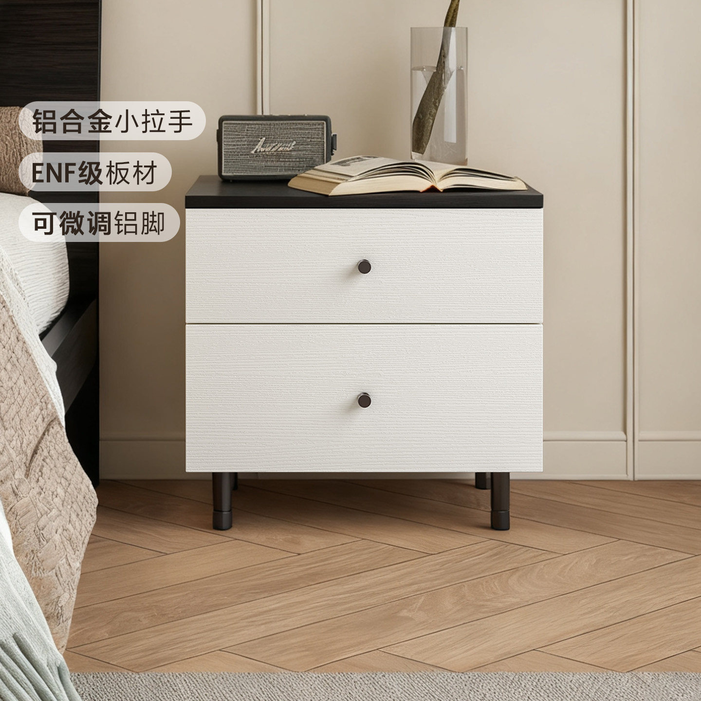 レッドアップルファニチャー ベッドサイドテーブル モダンミニマリスト ホームベッドルーム チェスト 収納キャビネット DS698