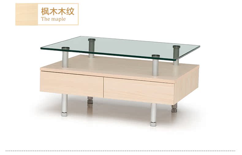Nội thất táo đỏ cổ điển đơn giản và hiện đại Thời trang phòng khách kính hình chữ nhật góc bàn cà phê sáng tạo R186-32 - Bàn trà bàn trà kính cường lực