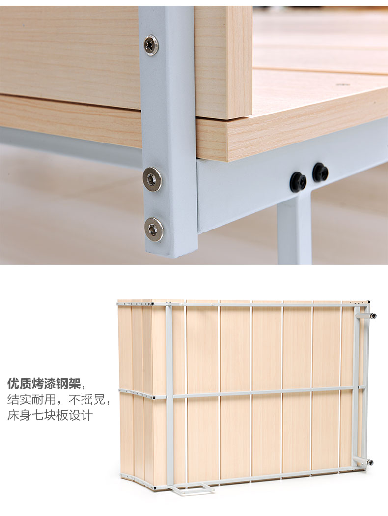 Red Apple nội thất thời trang tối giản hiện đại 1,5 / 1,8 m kim loại đôi tấm giường khung R807-B - Giường giường gỗ gấp thông minh