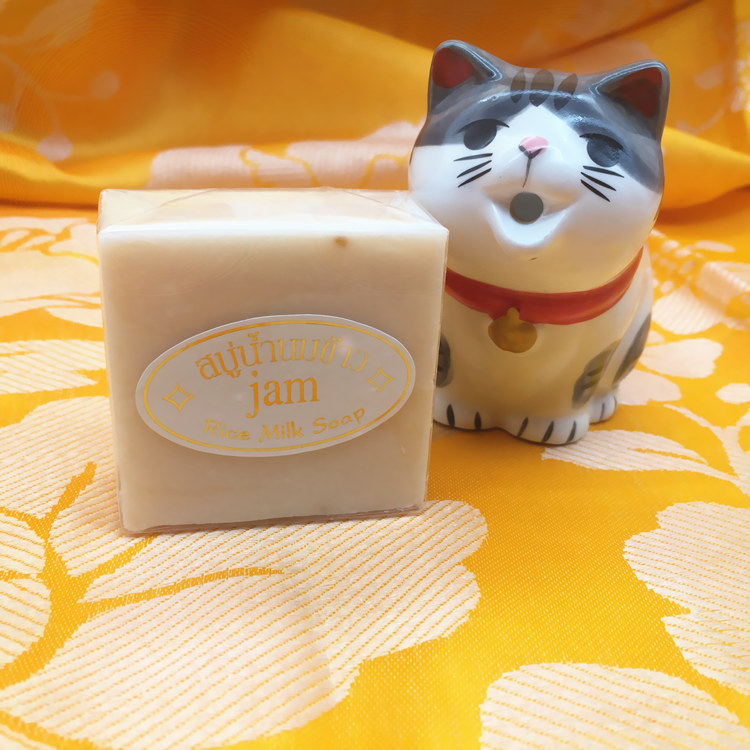 Thai JAM Fragrant Rice Soap Rice Milk Handmade Soap Rice Milk Soap Control Oil Whitening Clean Face Bath Soap