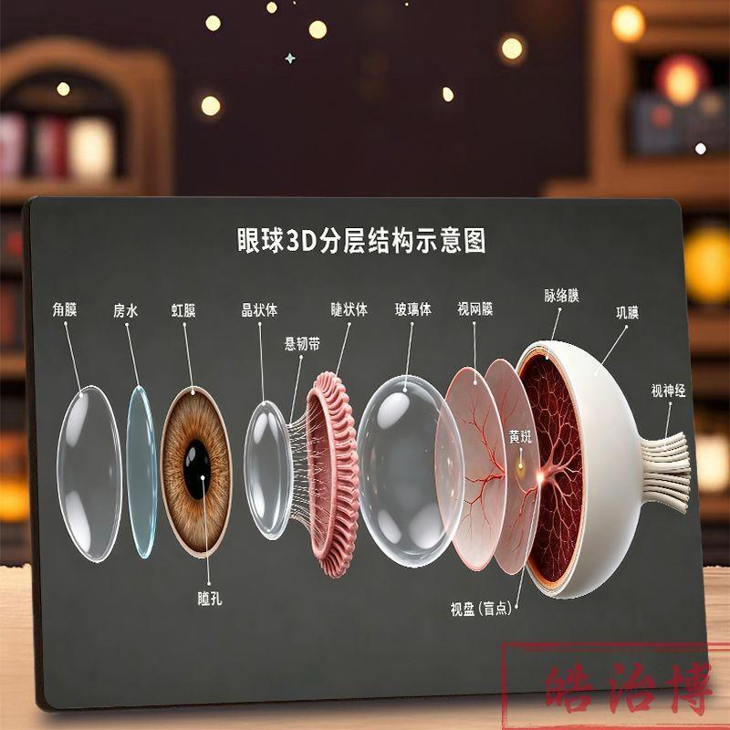 Eyeball 3D Full-Layered Anatomical Diagram Photo Frame Ophthalmology Center Picture Frame Retina Eye Science Display Stand