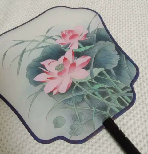 Ebony Wood True Silk Fan Fan Fan Mange Mange Fang