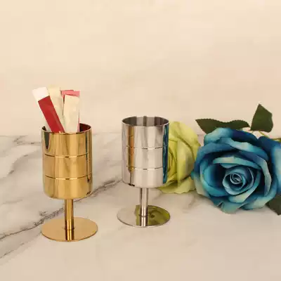 Creative European round toothpick Cup stainless steel toothpick bottle Western restaurant hotel toothpick cylinder toothpick box