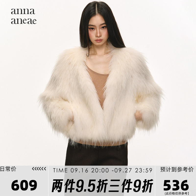 Anna Aneae Raccoon Fur Coat for Women, Autumn and Winter, Elegant, Young, Fashionable, Warm, Short Fur Coat