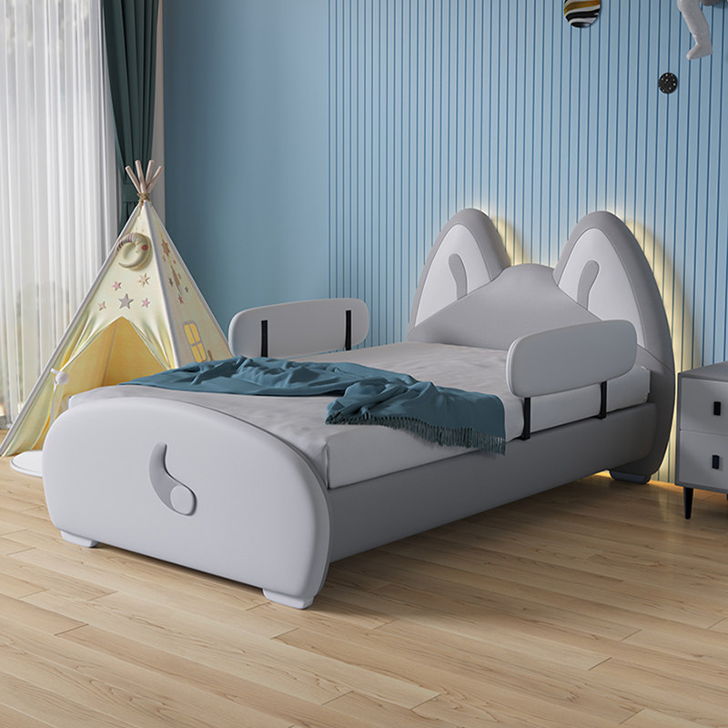 Husky puppy cartoon creative children's bed boy single bed 1 5m creative girl soft bag bed with guardrail