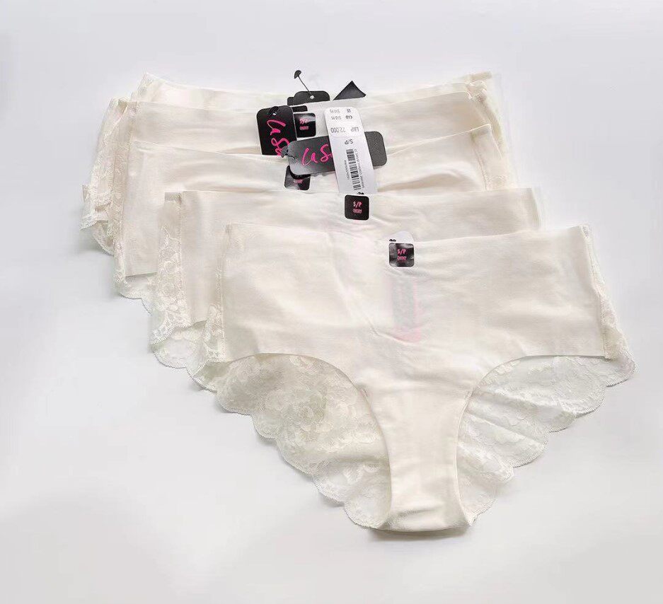 Spicy Voice Lasenza Lady No Mark Ice Silk Medium-high Waist Triangle Briefs Closets Hip-thin Slim Lace Sexy