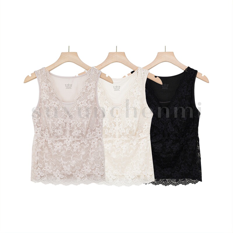 [Old Xu Is Here] Mulberry Silk V-Neck Lace Waist-Cinching Backless Vest Sx323