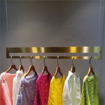 Clothing store hanger titanium brushed hanging stainless steel plate hanger hanging display rack hanging clothes on the wall side hanging