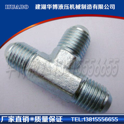 GB T5635 flared taper threaded end three-way hose tubing transition hydraulic steel marine joint 8-1 8
