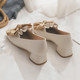 2022 spring and autumn new low-heel thick-heel evening gentle fairy wind with skirt bowknot lady's single shoes for women