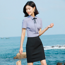 Short sleeve shirt women's professional OL women's formal 2019 new Korean slim white shirt women's overalls