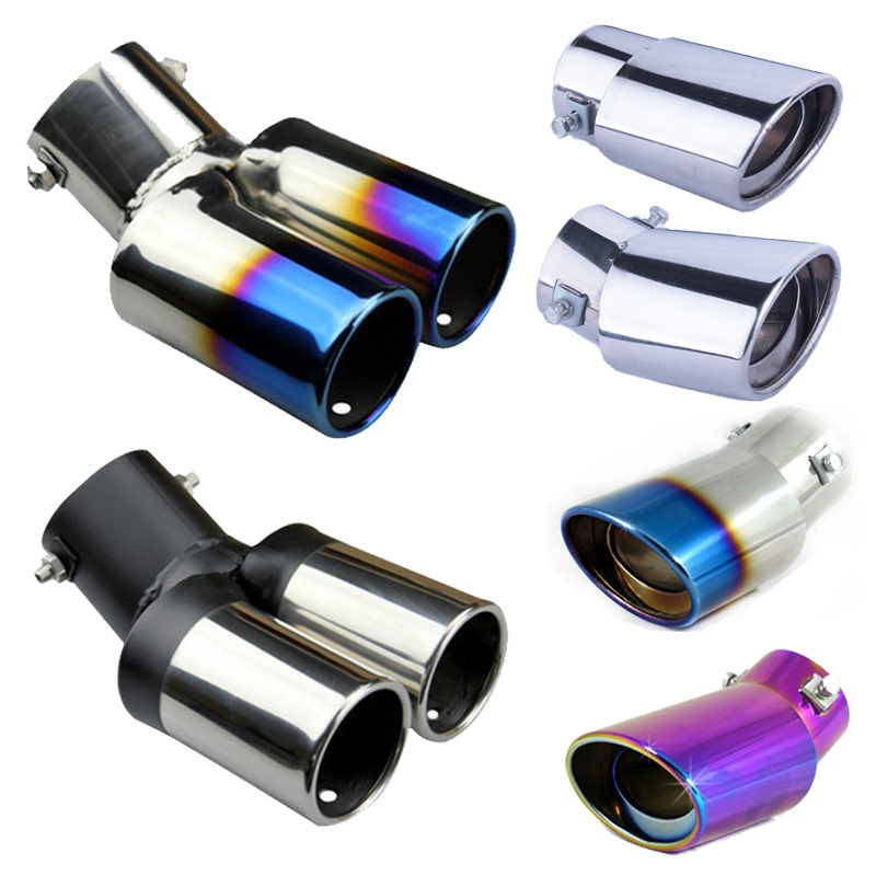Car Exhaust Modification Dual-Pipe Muffler Tailpipe Exhaust Cover Universal Tailpipe Exhaust Cover