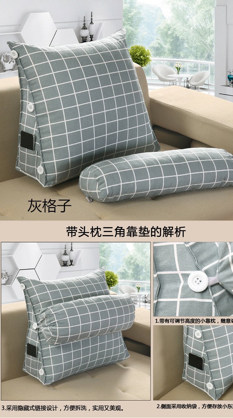 Tam giác đệm đầu gối lớn văn phòng eo lưng đệm thời trang gối sofa gối có thể tháo rời và có thể giặt Gối hình thú cho bé