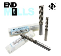 Heye full grinding super-hard white steel straight handle extended thick skin milling cutter wave edge corn milling cutter 6mm-25mm4 blade four edge