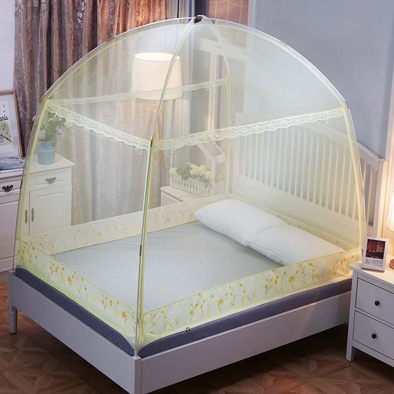 Cửa lưới chống muỗi yurt ba cửa 1,8m giường 1,5 đơn nhà đôi mã hóa nâng cao 1,2 m đặc biệt ký túc xá sinh viên - Lưới chống muỗi màn lưới chống muỗi gấp gọn