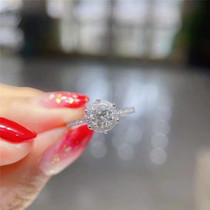 Round main drill 50 in color J color vice drill 14 points 18K white gold ring wedding ring female countertop with big IGI certificate