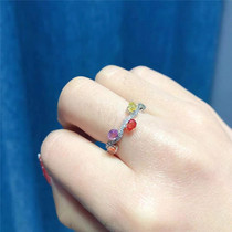 Special price 18K Platinum total 1 1 carat colorful Colorful Sapphire 16 Diamond Ring Design Sensation