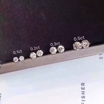 5 points 10 points natural real diamond Pt900 platinum stud earrings earrings earrings ears classic six-claw inlaid cut good