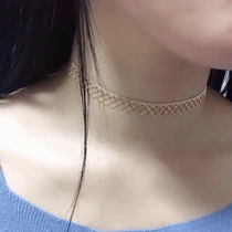 Japan Seiko original 18K gold 8-character lace beanie chain Pull-out adjustable choker neck clavicle necklace