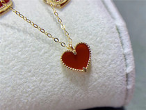 Little Red Heart Necklace Female 18k Gold Chain Pendant Couple 214 Love Birthday Gift for Girlfriend