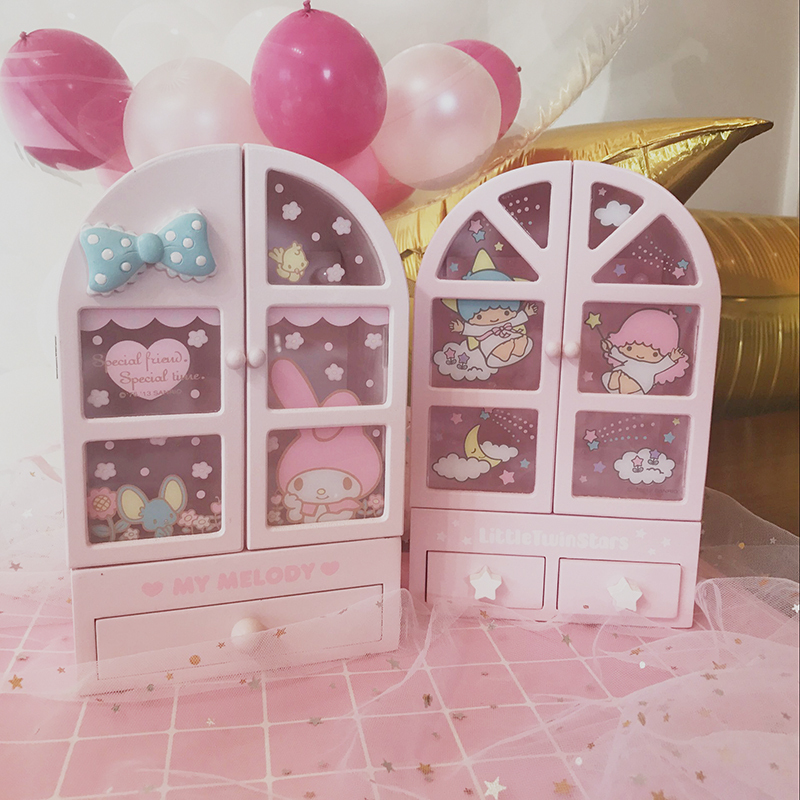 In Stock  Melody Gemini Classic Curved Double Door Clay Jewelry Photo Background Storage Box Jewelry