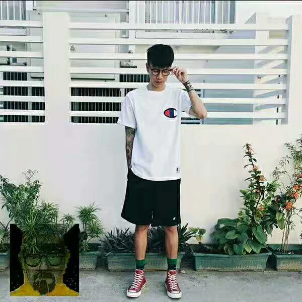 Vô địch Spot Champion nhỏ c thêu logo cotton quần short nam và nữ quần thể thao mùa hè phiên bản Mỹ chính hãng