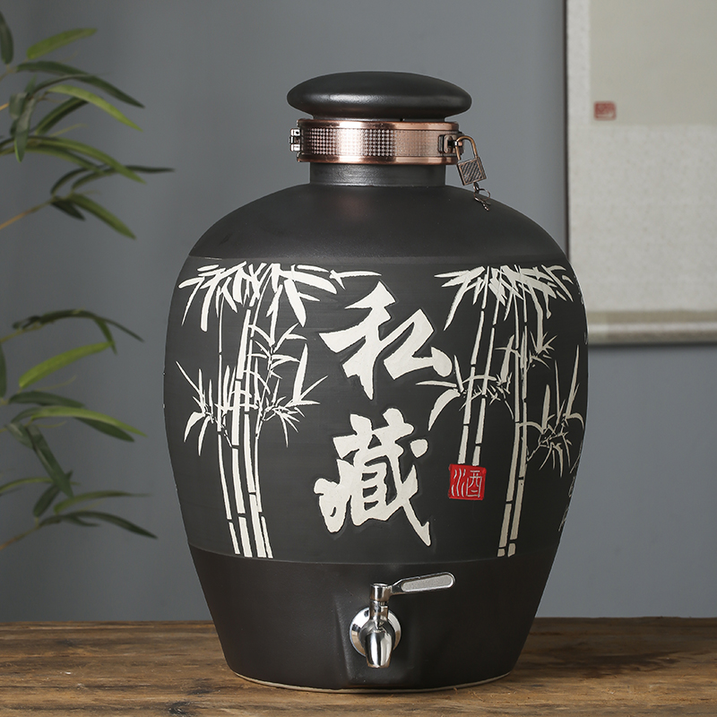 Jingdezhen ceramic wine jar ceramic wine jar shaker wine weng household sealed wine jar porcelain wine jar