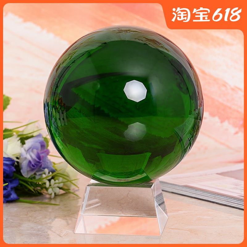 Upscale size number green crystal ball swing piece living room book room bedroom desktop decoration open Joe relocation Gift