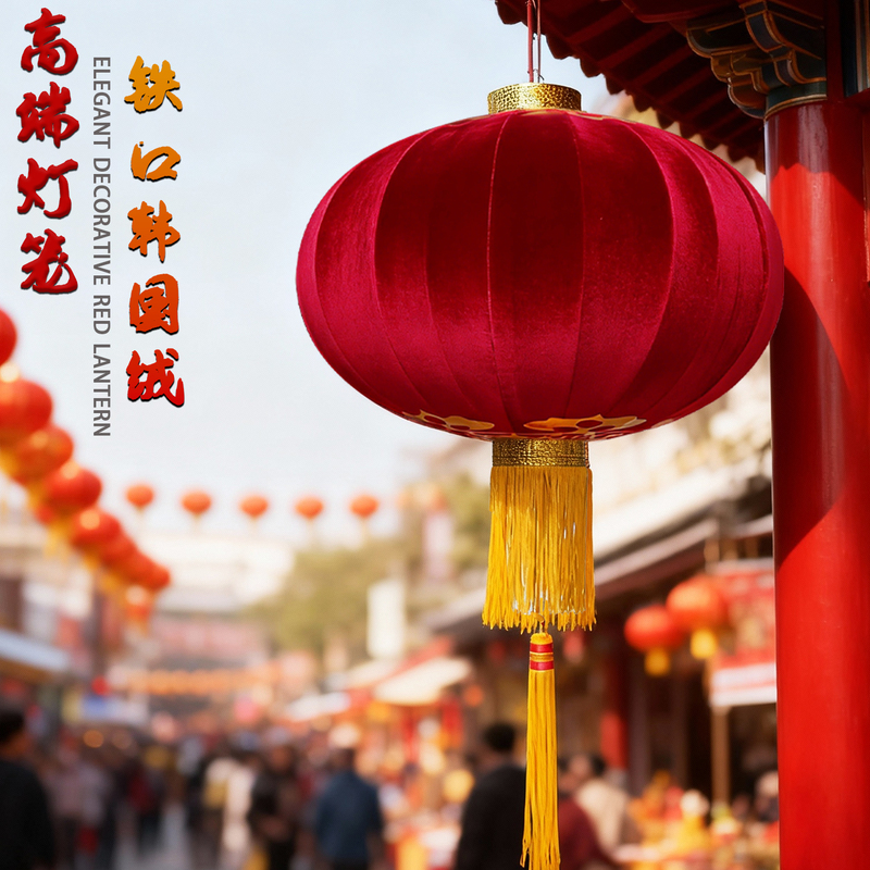 High-End Korean Velvet Lanterns, New Model 2026, a Pair for the Front Door, New Year Decoration for Outdoor Balcony and Shop Hanging High-End Korean Velvet Lanterns, New Model 2026, a Pair for the Front Door, New Year Decoration for Outdoor Balcony and Shop Hanging