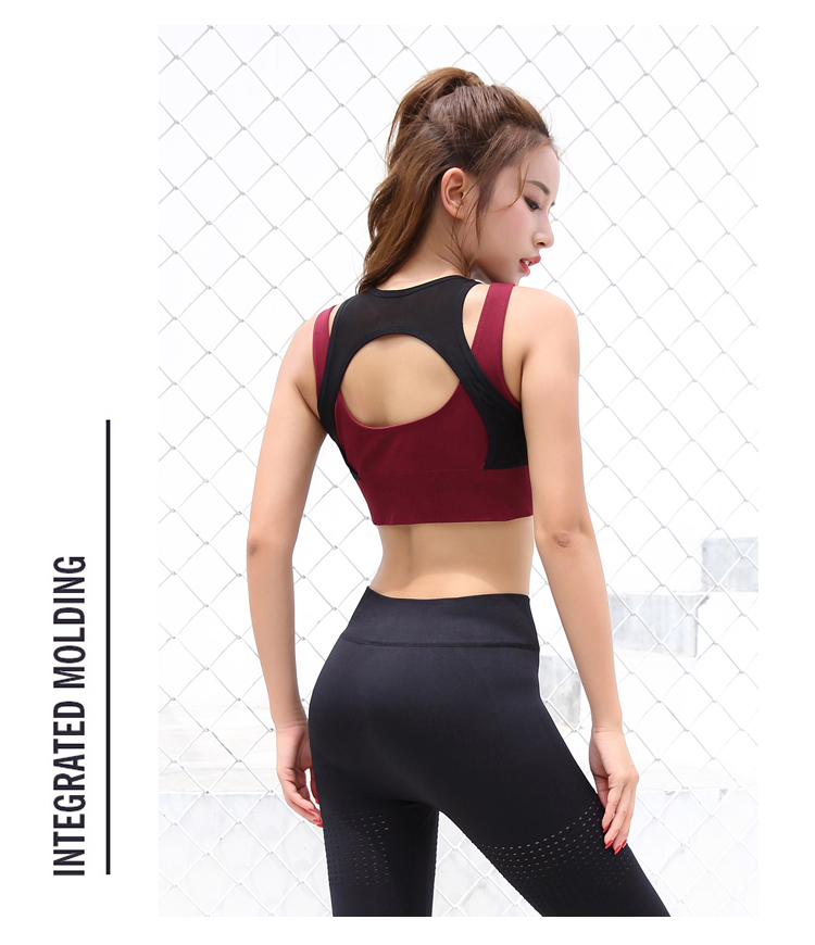 Đồ lót thể thao nữ chống sốc chạy chống chảy xệ tập hợp bộ sưu tập vú tập yoga cường độ cao áo ngực - Đồ lót thể thao áo khoác tập gym nữ