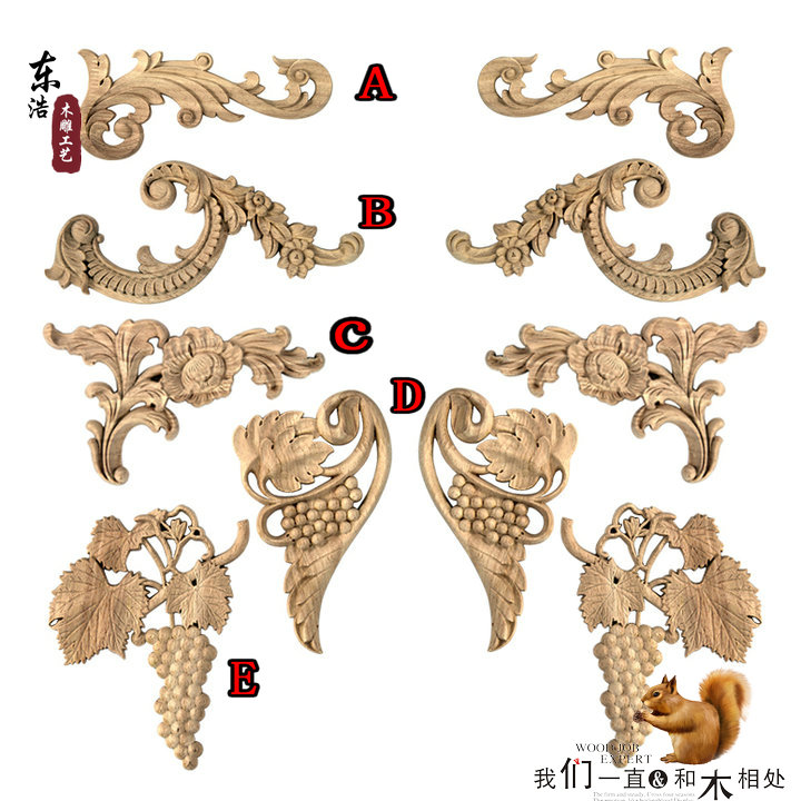 Dongyang wood carving European corner Solid wood corner wooden corner - carved corner - wood - door furniture decoration of grapes