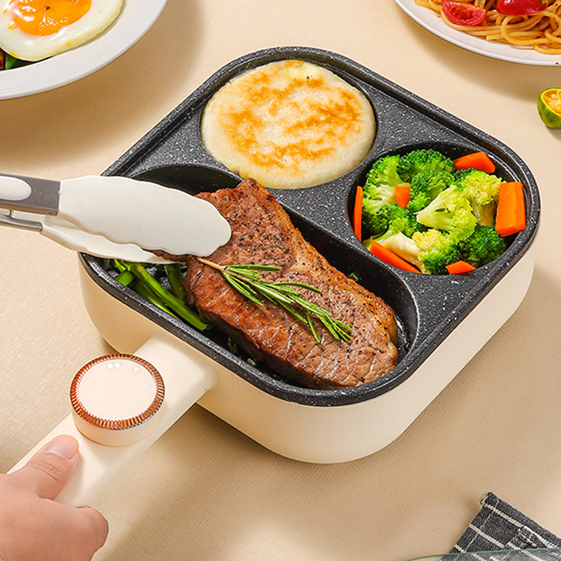 Three-In-One Multifunctional Breakfast Cooker, Electric Egg Frying Tool, Egg Burger Steak Pancake, Enlarged and Deepened Non-Stick Pan