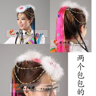Special price Tibetan dance costumes headdresses ethnic minorities headdresses female Tibetan clothes headdresses pigtails