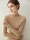 Tight seamless one-piece 100 pure cashmere sweater women's half turtleneck bottoming shirt 2025 new slim knitted sweater