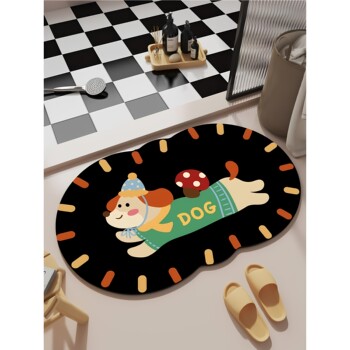 Cartoon bathroom floor mat diatom mud absorbent quick drying mat