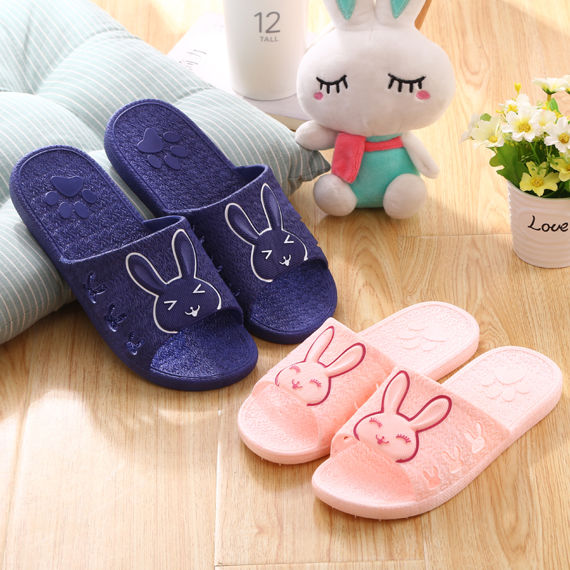 Home Cartoon Slippers for Men and Women, Summer Non-Slip, Anti-Odor, Soft Thick-Soled Hotel Bathhouse, Bath Pool, Beauty Salon, Supermarket Slippers
