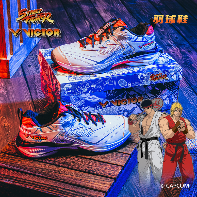 Victor Victor Victory Street Fighter Co-Branded Badminton Shoes for Men and Women, Non-Slip and Wear-Resistant Sports Shoes P-Stf Victor Victor Victory Street Fighter Co-Branded Badminton Shoes for Men and Women, Non-Slip and Wear-Resistant Sports Shoes P-Stf