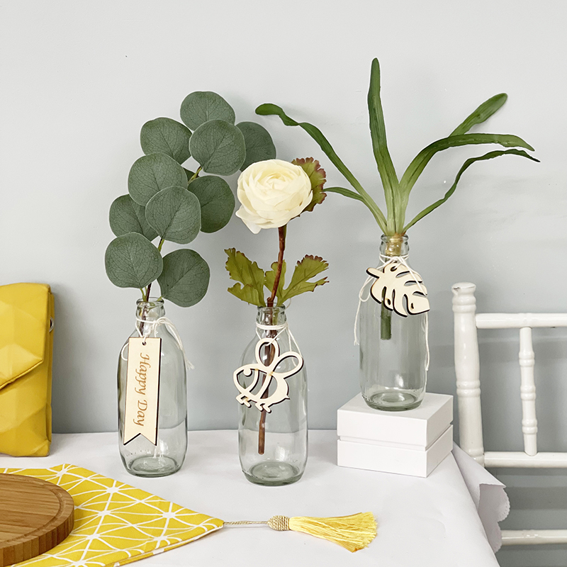 Small field Garden glassware European-style vase floral transparent simulation floral flower arrangement hydroponic living-room decoration pendulum