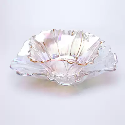 Crystal glass fruit plate colorful fruit plate large sunflower fruit bowl set fashion creative fruit bucket