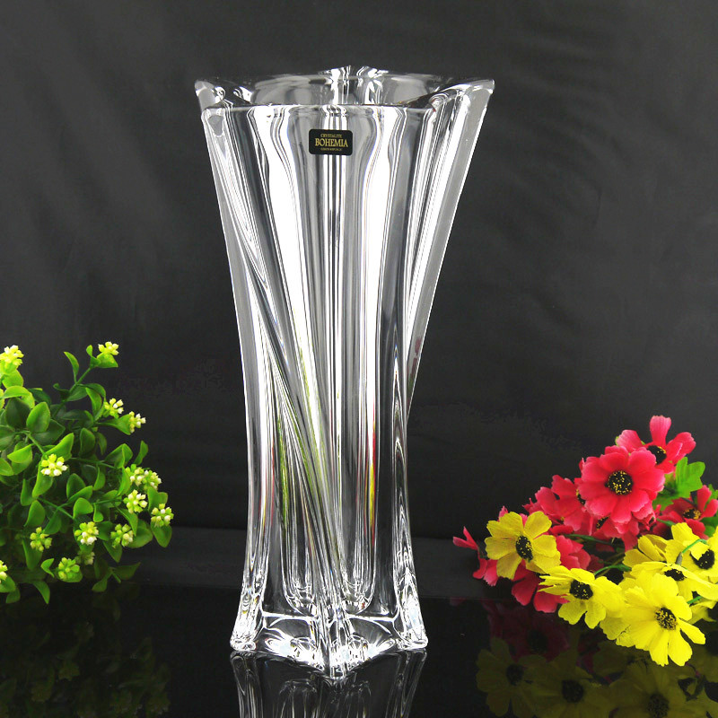 Czech imported Crystal Glass Vase ornaments living room vase transparent creative hydroponic rich bamboo vase