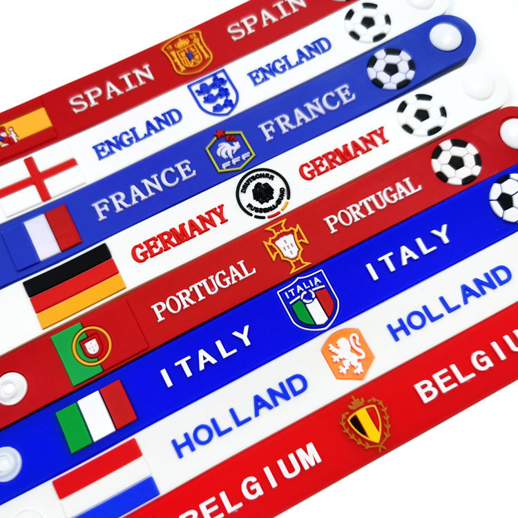 European Cup Belgium Portugal Spain national team football button bracelet Wristband Fan Ornament Small Gift-Taobao