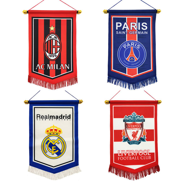 Real Madrid Arsenal Paris Saint-Germain Liverpool Chelsea AC Milan Uven football team flags fan flags-Taobao