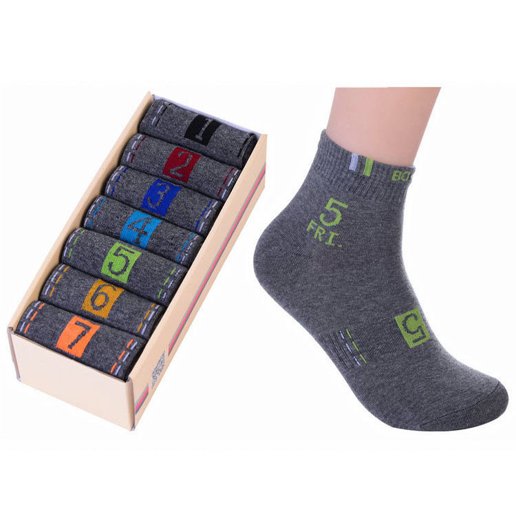 Chủ nhật bảy ngày vớ 7th socks nam của phụ nữ sinh viên thể thao cotton ống mùa xuân hè ống ngắn vớ cotton