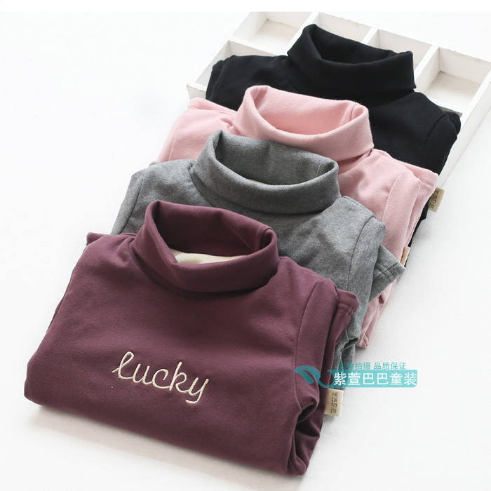 Trẻ em cotton cổ cao chạm đáy áo mùa thu và mùa đông Trẻ em mặc bé trai và bé gái dày cộng với đồ lót nhung nhiệt cho bé shop trẻ em