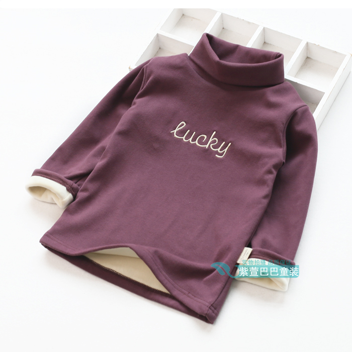 Trẻ em cotton cổ cao chạm đáy áo mùa thu và mùa đông Trẻ em mặc bé trai và bé gái dày cộng với đồ lót nhung nhiệt cho bé shop trẻ em