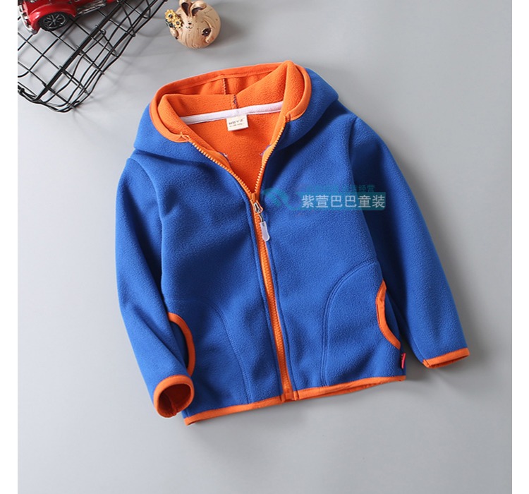 Áo nỉ trẻ em cộng với áo len nhung 18 mùa thu và mùa đông bé trai và bé gái áo khoác ấm cho bé shop quần áo trẻ em đẹp
