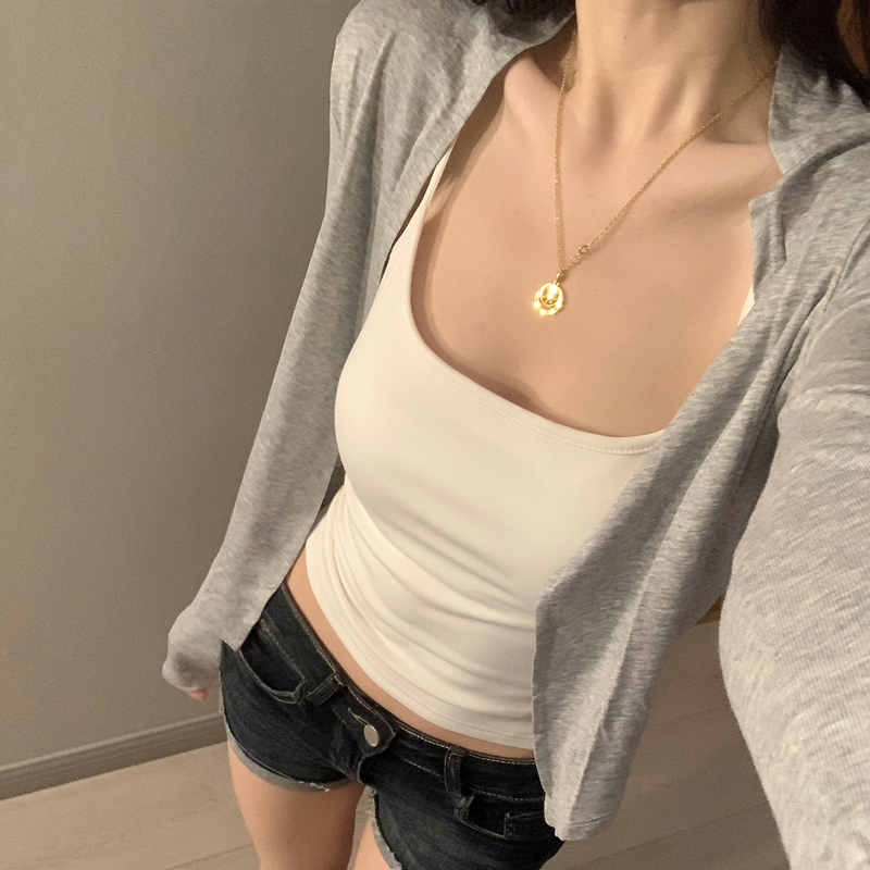 Solid Color Casual Versatile Thin Long-Sleeved Sun Protection Cardigan for Women, New Spring and Summer Style, Lazy Style Outerwear Air Conditioning Cover-Up Top