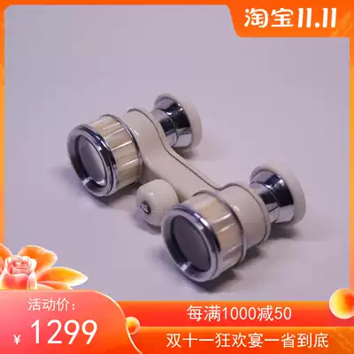 FUJI FUJI Theater Pocket Telescope 3X Japanese Medieval Old Pearl Kawagawa Fritillaria Small Cute Elegant Retro